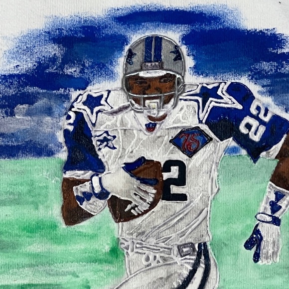 Vintage Emmitt Smith Dallas Cowboys NFL Football Crewneck Pullover Sweatshirt - Picture 2 of 4